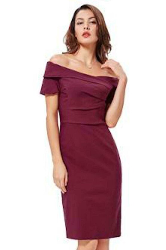 Rochie Iulia bordeaux 2915