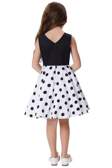 Rochie Karina alba cu buline negre