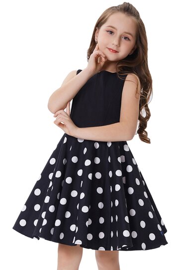 Rochie Karina neagra cu buline albe