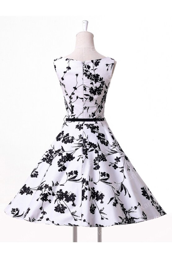 Rochie Margareta alb-floral 4028