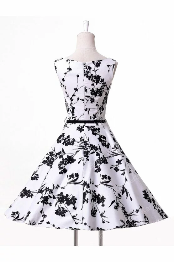 Rochie Margareta alb-floral 4028
