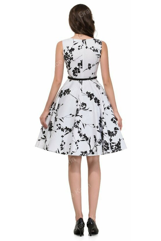 Rochie Margareta alb-floral 4034