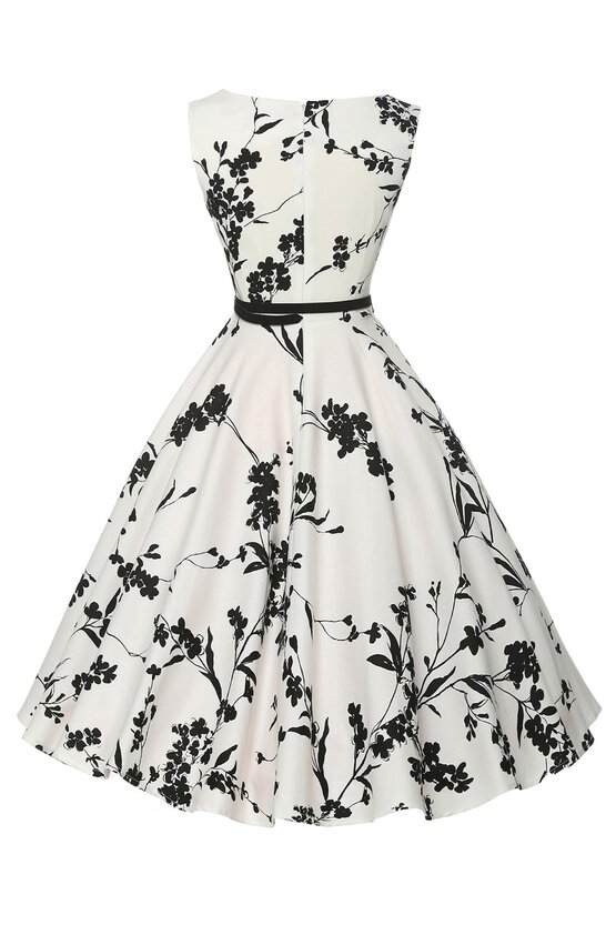 Rochie Margareta alb-floral 4037