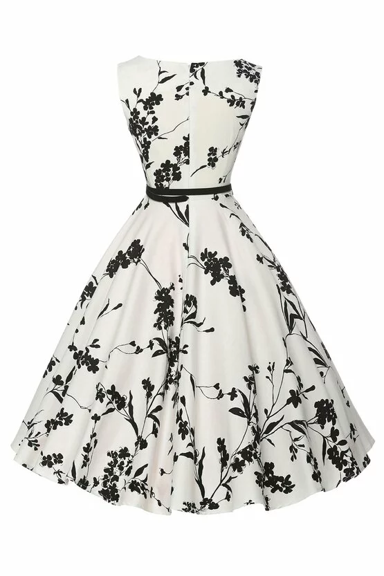 Rochie Margareta alb-floral 4037
