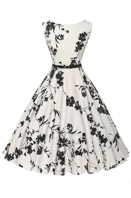 Rochie Margareta alb-floral 4040