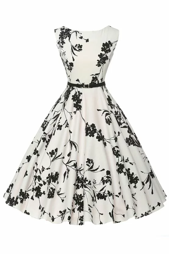 Rochie Margareta alb-floral 4040