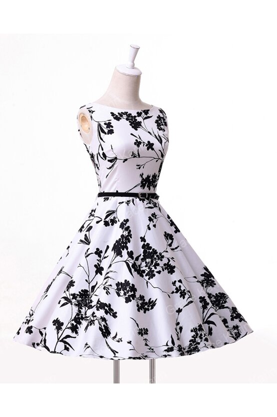 Rochie Margareta alb-floral 4043