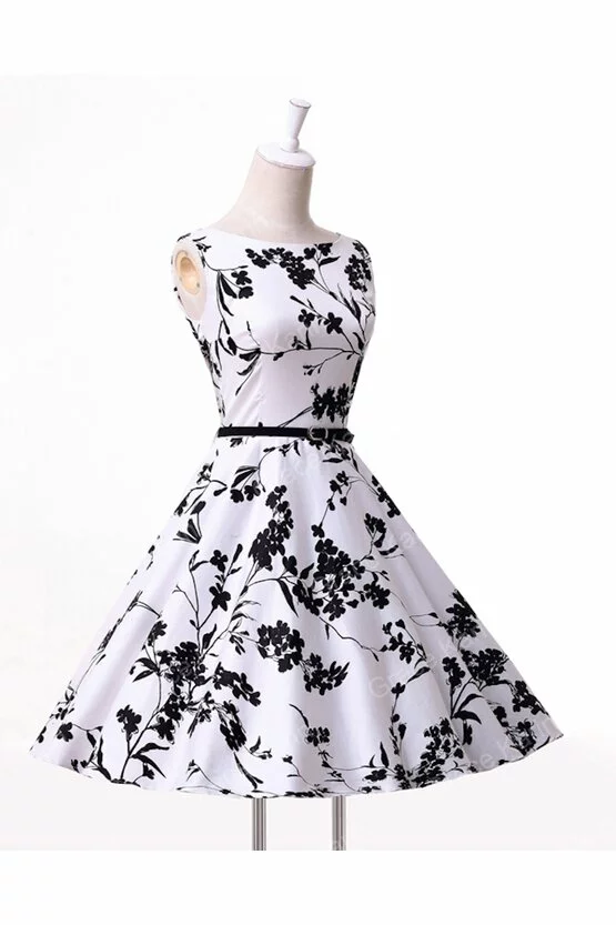 Rochie Margareta alb-floral 4043