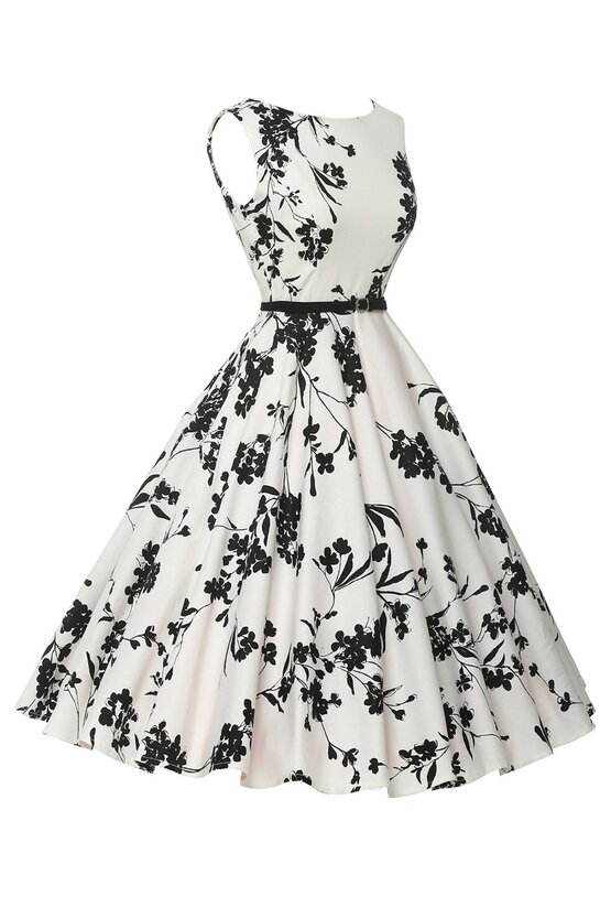 Rochie Margareta alb-floral 4049