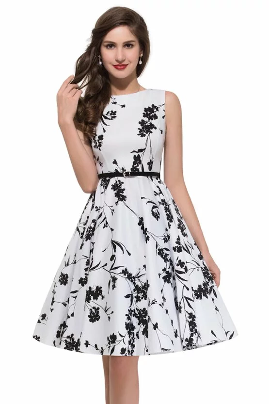 Rochie Margareta alb-floral 4052
