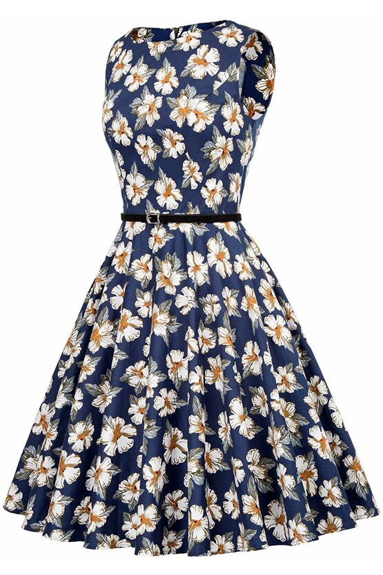 Rochie Margareta albastra cu margarete 4061