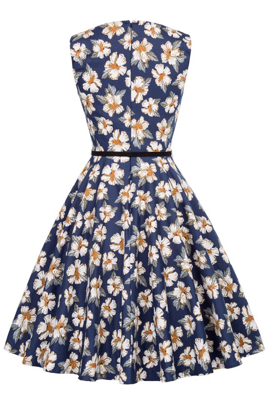 Rochie Margareta albastra cu margarete 4067