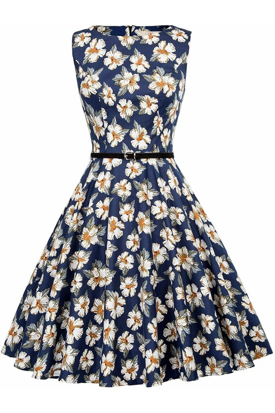Rochie Margareta albastra cu margarete 4079