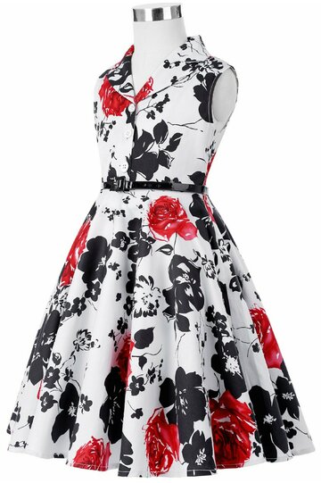 Rochie Mirabela alba cu flori negre