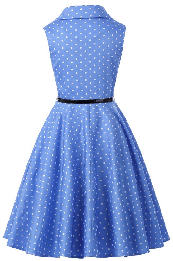 Rochie MIrabela albastra cu buline albe 4895