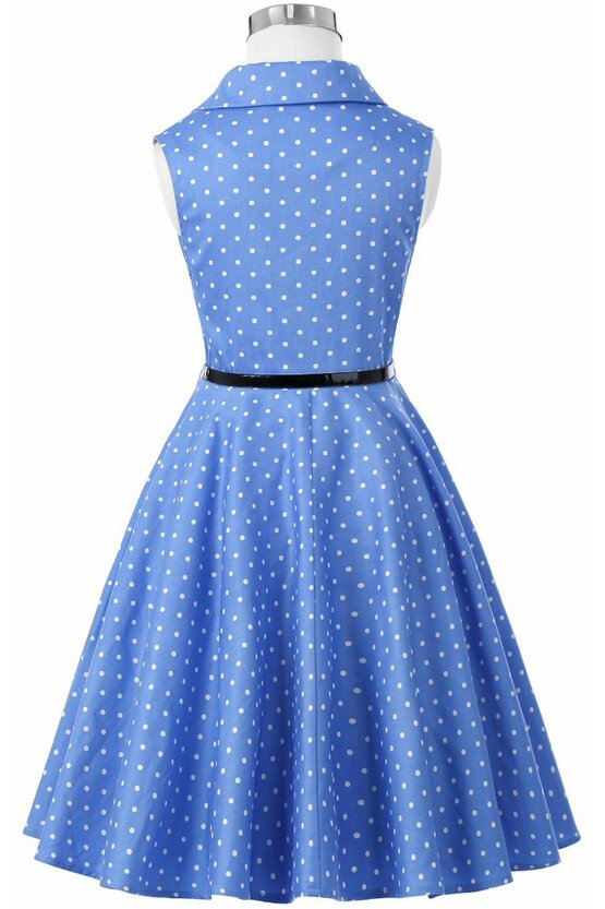 Rochie MIrabela albastra cu buline albe 4916