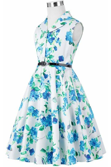 Rochie Mirabela cu flori albastre verzi