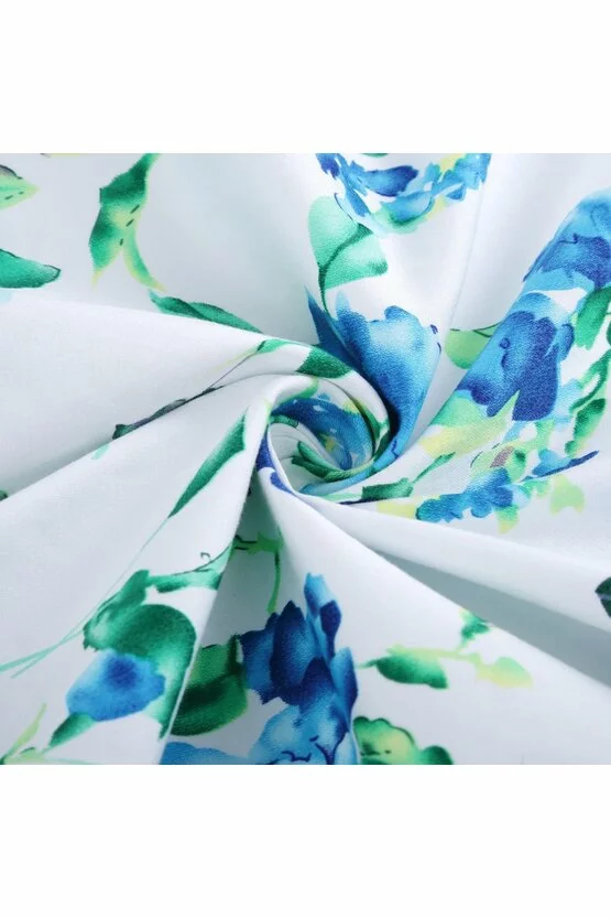 Rochie Mirabela cu flori albastre verzi 4961
