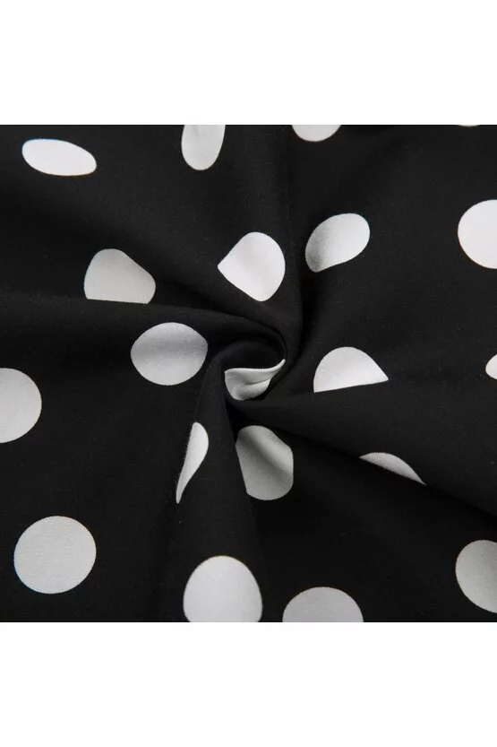Rochie Mirabela neagra cu buline albe mari 5003