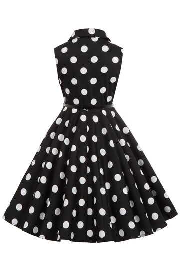 Rochie Mirabela neagra cu buline albe mari