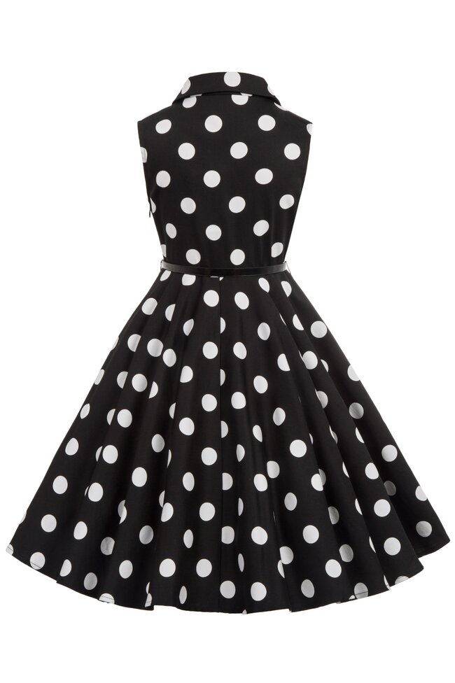 Rochie Mirabela neagra cu buline albe mari