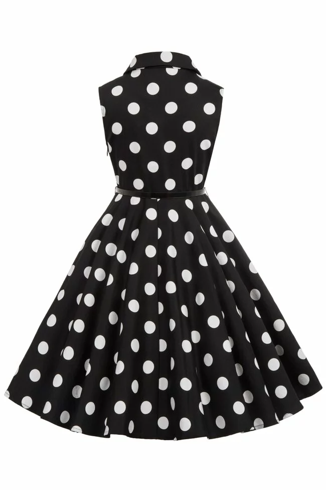 Rochie Mirabela neagra cu buline albe mari