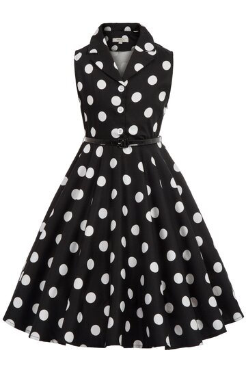Rochie Mirabela neagra cu buline albe mari