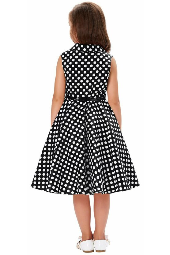 Rochie Mirabela neagra cu buline albe mici 4808