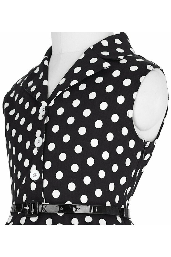Rochie Mirabela neagra cu buline albe mici 4811