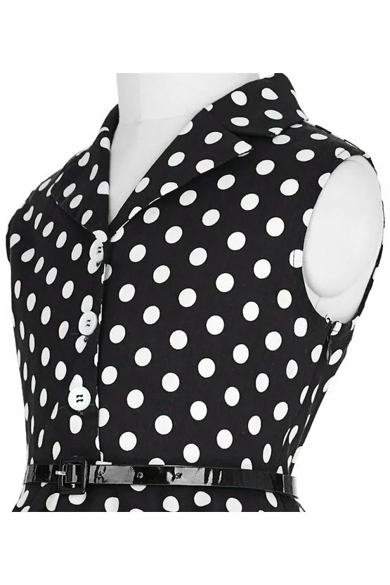 Rochie Mirabela neagra cu buline albe mici 4811