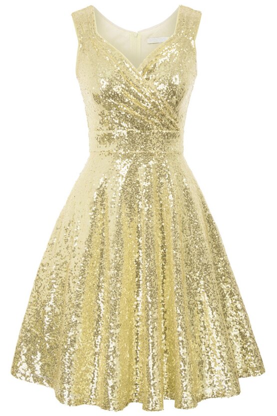 Rochie Patricia aurie 6869