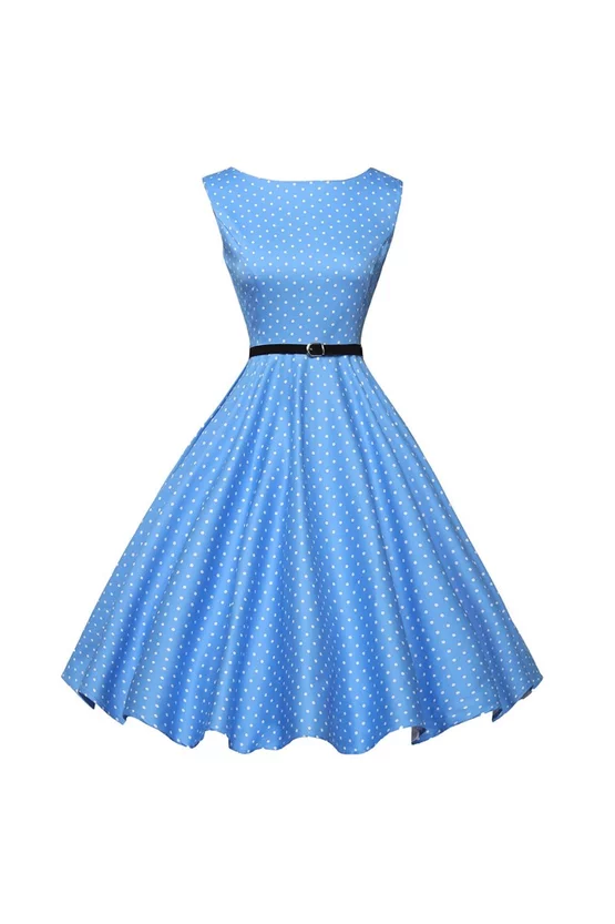 Rochie retro Cleo albastra 7202