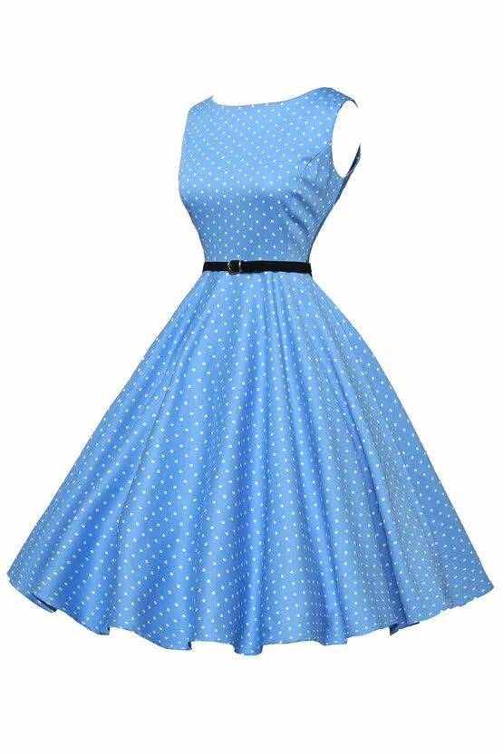 Rochie retro Margareta albastra 3917