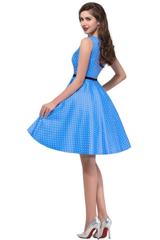 Rochie retro Margareta albastra 3923