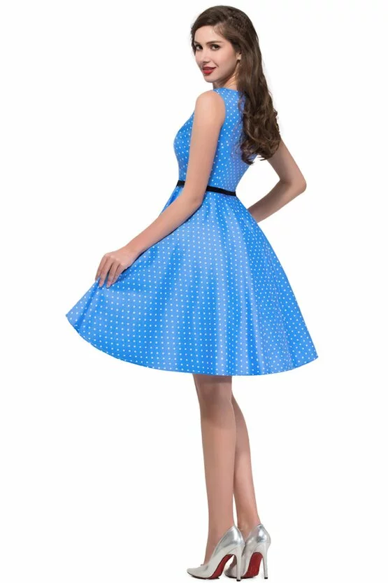 Rochie retro Margareta albastra 3923