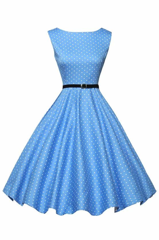 Rochie retro Margareta albastra 3929