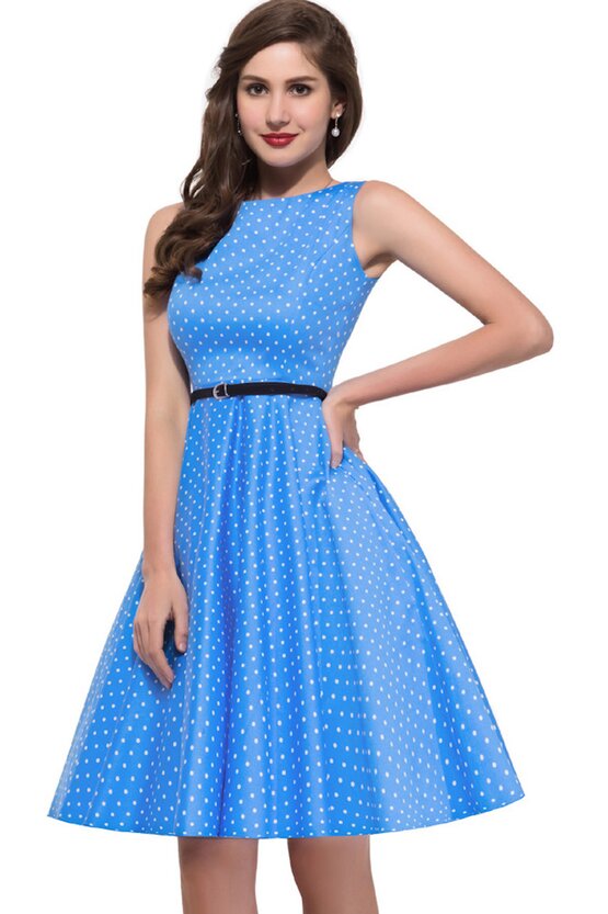 Rochie retro Margareta albastra 3935
