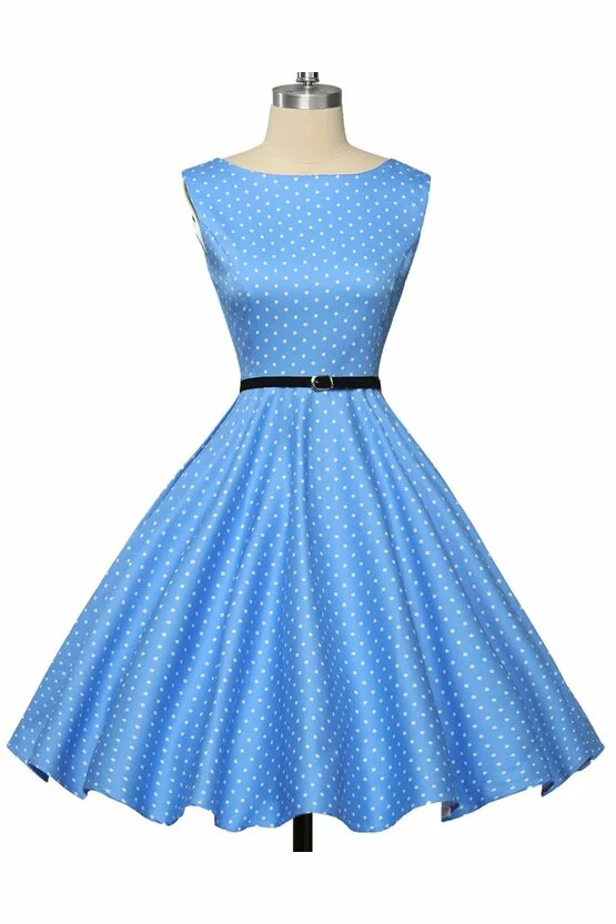 Rochie retro Margareta albastra 3938