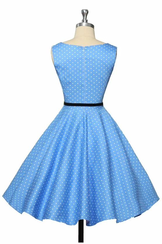 Rochie retro Margareta albastra 3944