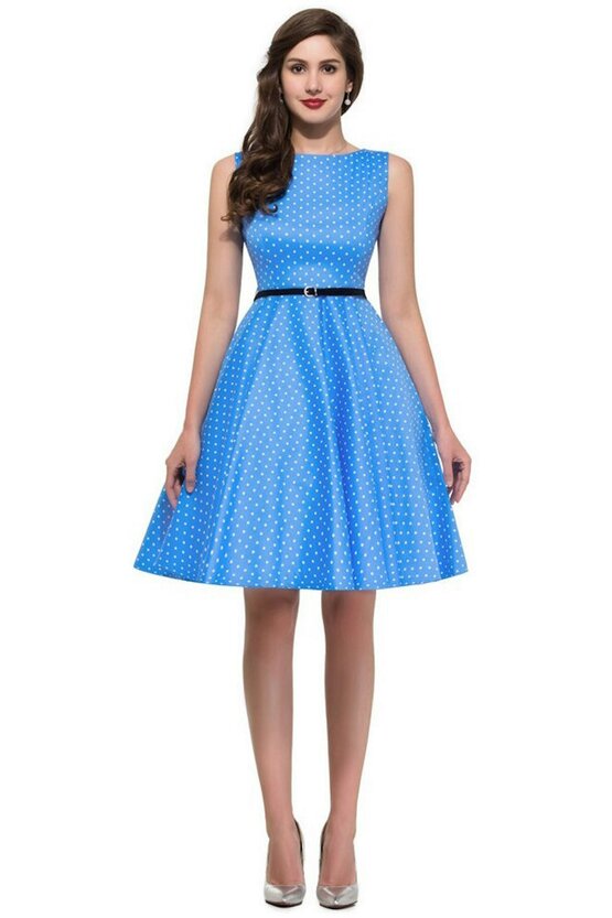 Rochie retro Margareta albastra 3947