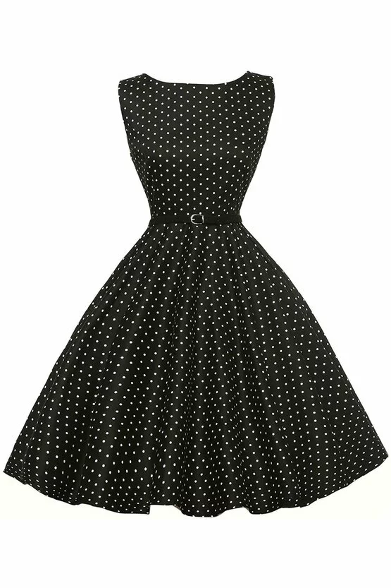 Rochie retro Margareta neagra 3956