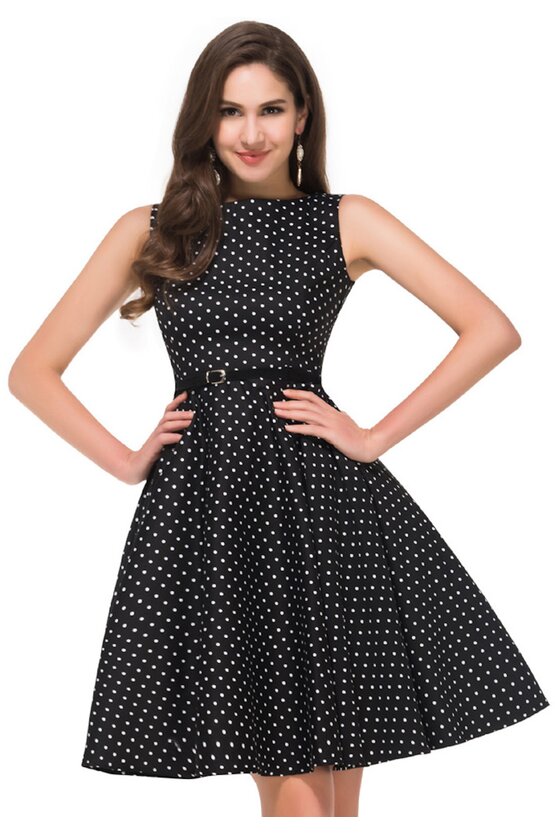 Rochie retro Margareta neagra 3965