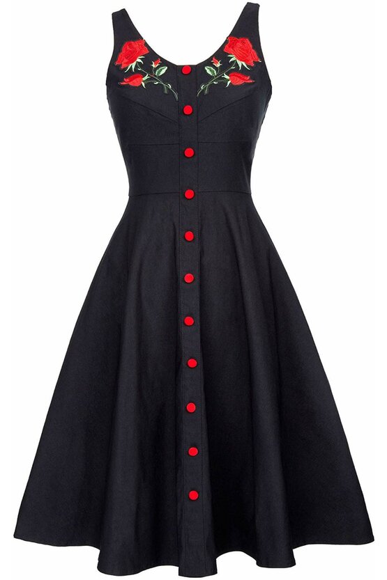 Rochie retro Napoli neagra 3581