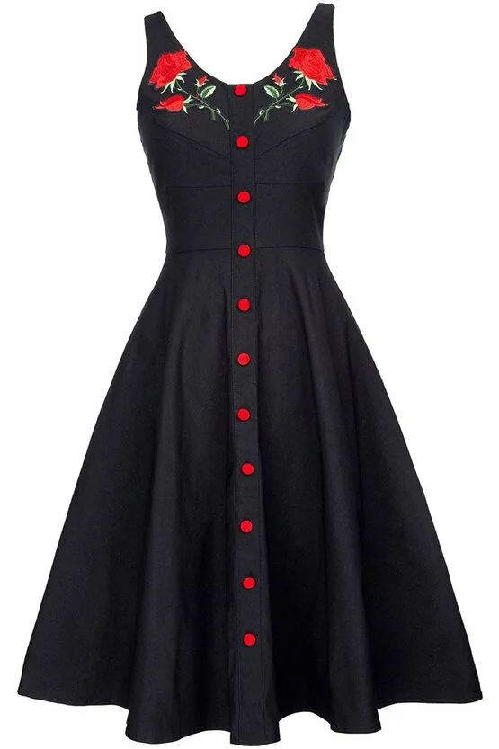 Rochie retro Napoli neagra 3581