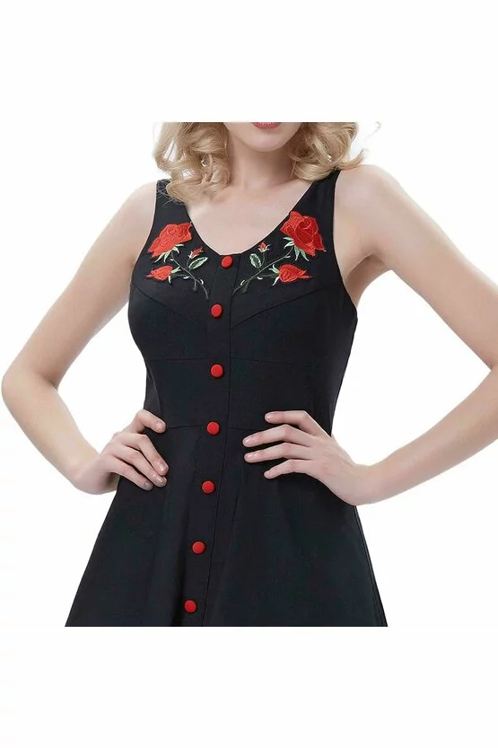 Rochie retro Napoli neagra 3587