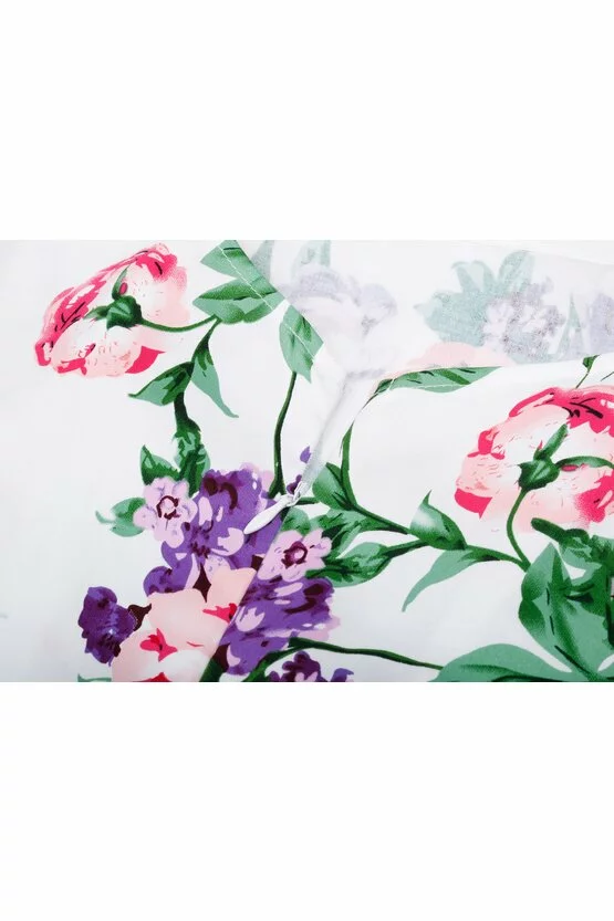 Rochie Roma alb floral 3470