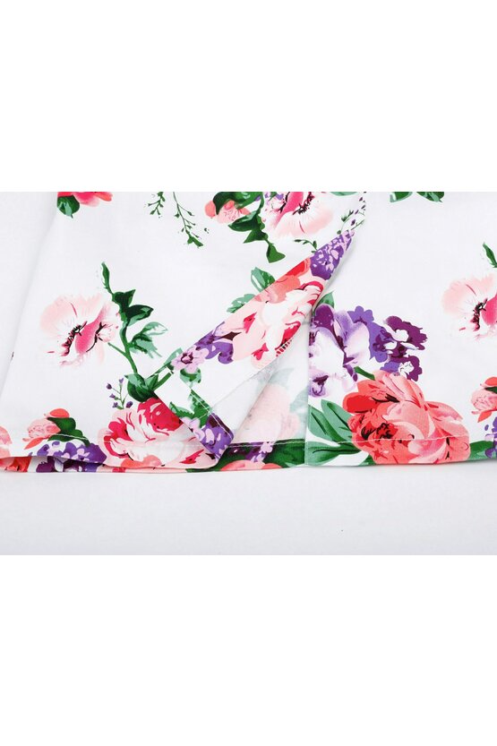 Rochie Roma alb floral 3479