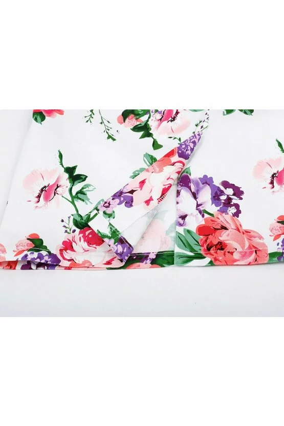 Rochie Roma alb floral 3479