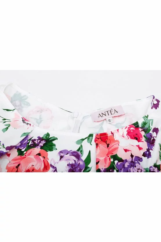 Rochie Roma alb floral 5777