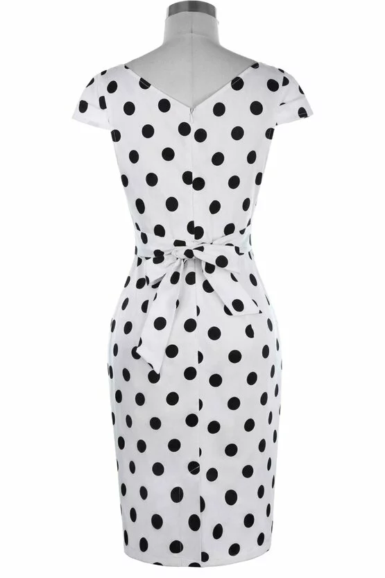 Rochie Roma alba cu buline negre 3320